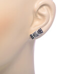 Sterling Silver + Black Enamel Vara Bow Earrings // Store-Display