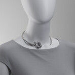 Women's Sterling Silver Giglio Cuff Choker Necklace // 14" // Store Display