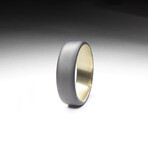 Round Top Carbon Fiber Ring // Brass Core (7.5)