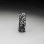 Damascus Style Carbon Fiber Ring // Natural Wood Core (7)