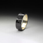 Horizontal Gloss Carbon Fiber Ring // Brass Core (9.5)