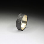 Diagonal Matte Carbon Fiber Ring // Brass Core (7.5)