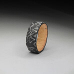 Damascus Style Carbon Fiber Ring // Sedona Red Wood Core (7)