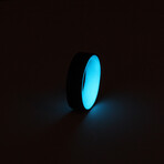 Round Top Carbon Fiber Ring // Blue Glow Core (10.5)