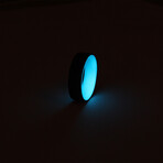 Damascus Carbon Fiber Ring // Blue Glow Core (10)