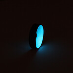 Horizontal Matte Carbon Fiber Ring // Blue Glow Core (8.5)