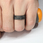 Diagonal Pattern Carbon Fiber Ring // Matte Finish (8.5)