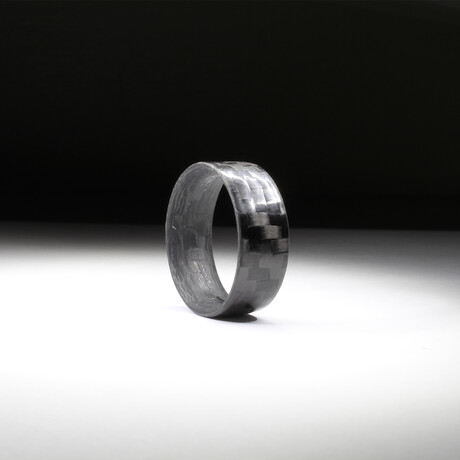 Ultra-Thin Horizontal Pattern Carbon Fiber Ring // Gloss Finish (6.5)