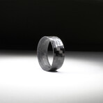 Ultra-Thin Horizontal Pattern Carbon Fiber Ring // Gloss Finish (10.5)
