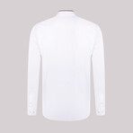 Collarless Button-Up Shirt // White (2XL)