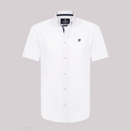 Classic Short Sleeve Button-Up Shirt // White (S)