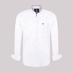 Collarless Button-Up Shirt // White (2XL)