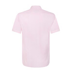 Classic Short Sleeve Button-Up Shirt // Pink (XL)