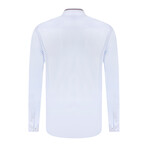 Collarless Button-Up Shirt // Light Blue (L)