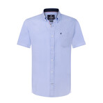 Short Sleeve Button-Up Shirt // Blue (M)