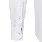 Classic Button-Up Shirt // White + Navy (2XL)