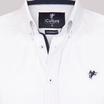 Classic Short Sleeve Button-Up Shirt // White (L)