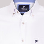 Long Sleeve Button-Up Shirt // White (M)