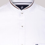 Collarless Button-Up Shirt // White (XL)