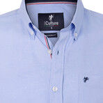 Short Sleeve Button-Up Shirt // Blue (M)