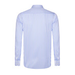Classic Striped Button-Up Shirt // White + Light Blue (S)