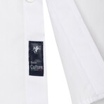Classic Button-Up Shirt // White + Navy (M)