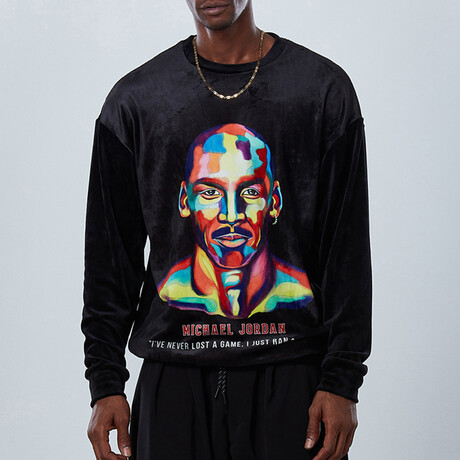 Michael Jordan Sweatshirt // Black + Multicolor (S)