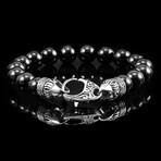 Polished Black Onyx Stone Bracelet + Stainless Steel Lobster Clasp // 10mm