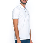 David Short Sleeve Polo // White + Navy (XL)