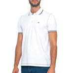 David Short Sleeve Polo // White + Navy (XL)