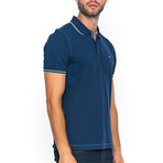 Todd Short Sleeve Polo // Navy + Blue (M)