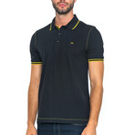Jake Short Sleeve Polo // Black + Yellow (XL)