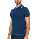 Todd Short Sleeve Polo // Navy + Blue (M)