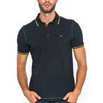 Jake Short Sleeve Polo // Black + Yellow (XL)