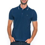 Todd Short Sleeve Polo // Navy + Blue (M)