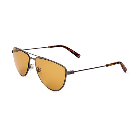 Givenchy // Unisex GV-7157/S Pilot Sunglasses // Dark Ruthenium + Brown