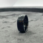 Tungsten Carbide Faceted Dome Polished Ring // 8mm // Black (Size 8)
