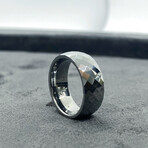 Tungsten Carbide Faceted Dome Polished Ring // 8mm // Silver (Size 8)