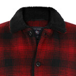 James Plaid Coat // Red + Black (XL)