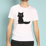 Sitting Cat T-Shirt // White (M)