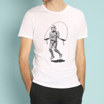 Stormtrooper Skipping T-Shirt // White (X-Large)