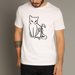 Cat And Reaper T-Shirt // White (S)