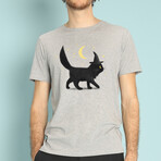Halloween Cat T-Shirt // Gray (S)