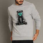 Pandaloween Sweatshirt // Gray (2X-Large)