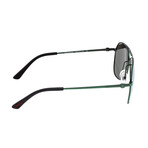 Mount Polarized Sunglasses // Green Frame + Silver Lens