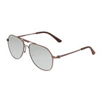 Mount Polarized Sunglasses // Brown Frame + Silver Lens