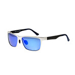 Vulpecula Polarized Sunglasses // Silver Frame + Purple-Blue Lens