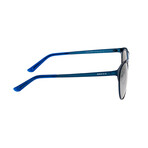 Phoenix Polarized Sunglasses // Blue Frame + Silver Lens