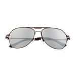 Mount Polarized Sunglasses // Brown Frame + Silver Lens