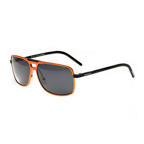 Retrograde Polarized Sunglasses // Orange Frame + Black Lens